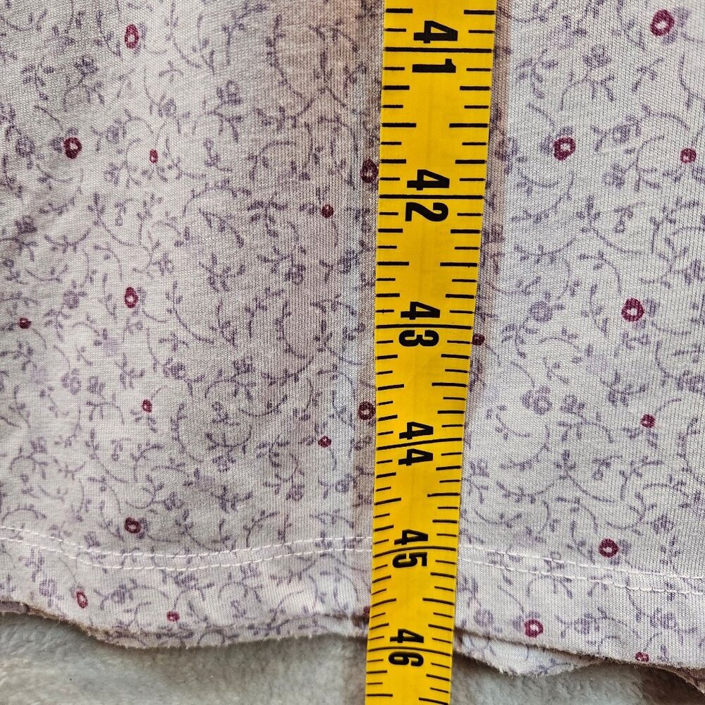 Croft & Barrow granny Nightgown Womens M  Lace Floral gather button jersey retro - Picture 6 of 13